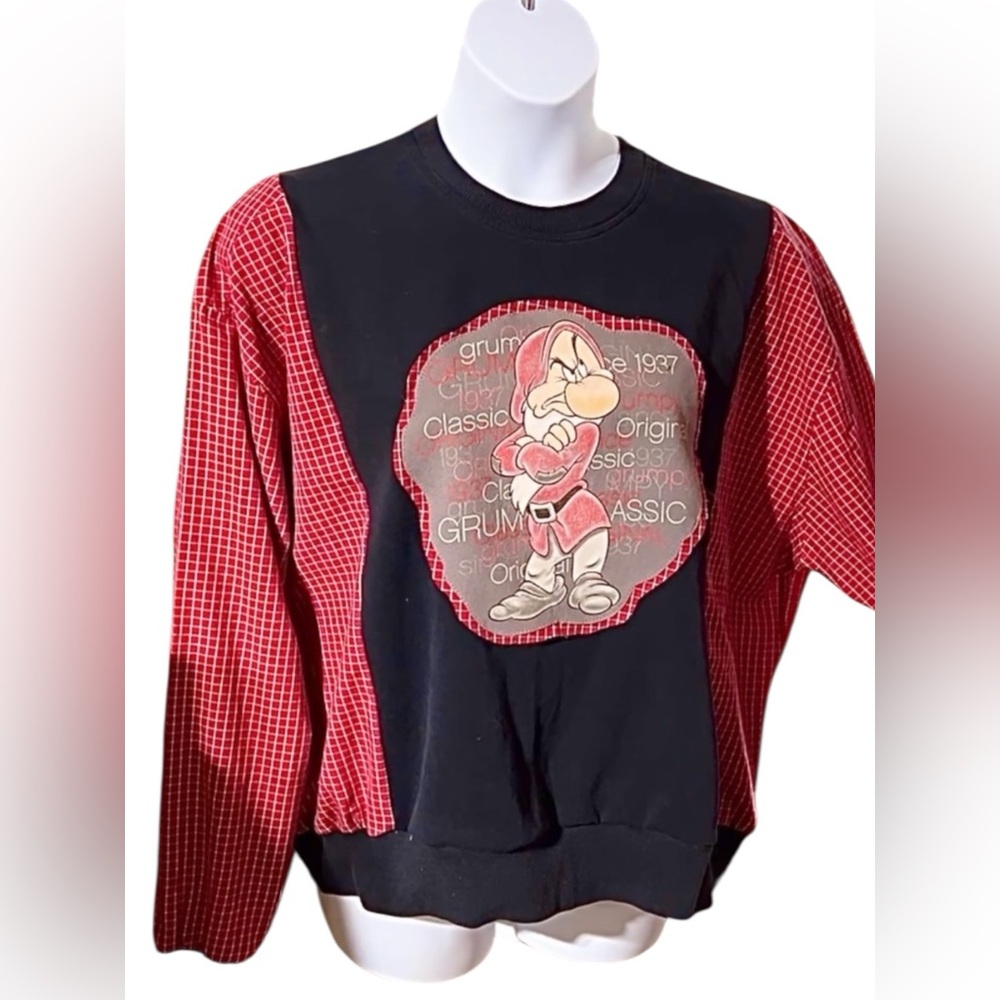 Grumpy Upcycled Womens Sweatshirt......One Size Fits Most (S-3XL).......Oversize
